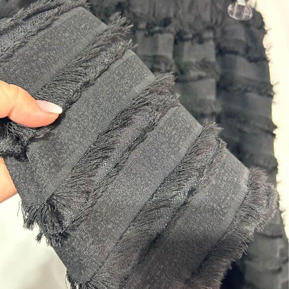 Woman’s black fringe skirt with pockets. Size 10. - Picture 4 of 10